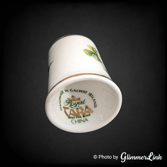VTG Royal Tara Three Leaf Clover Irish Fine Bone China Galway Ireland Thimble - Picture 3 of 7